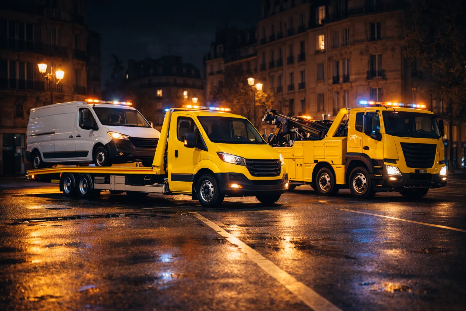 Dépannage et remorquage utilitaire de nuit en Île-de-France par Ines Transport